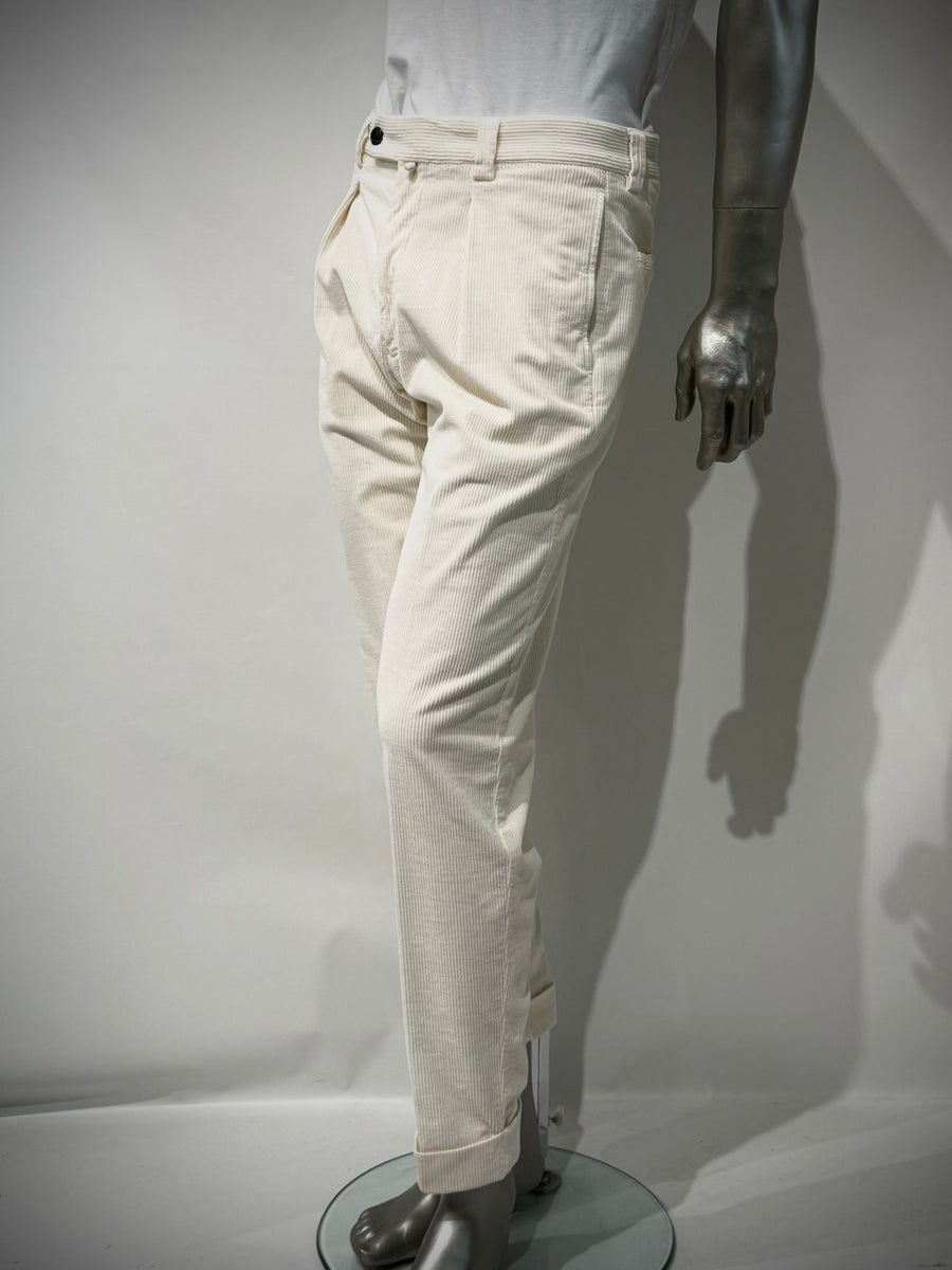 W5-DV0500X Pantalone Chiaia Long Velluto Ecrú Man