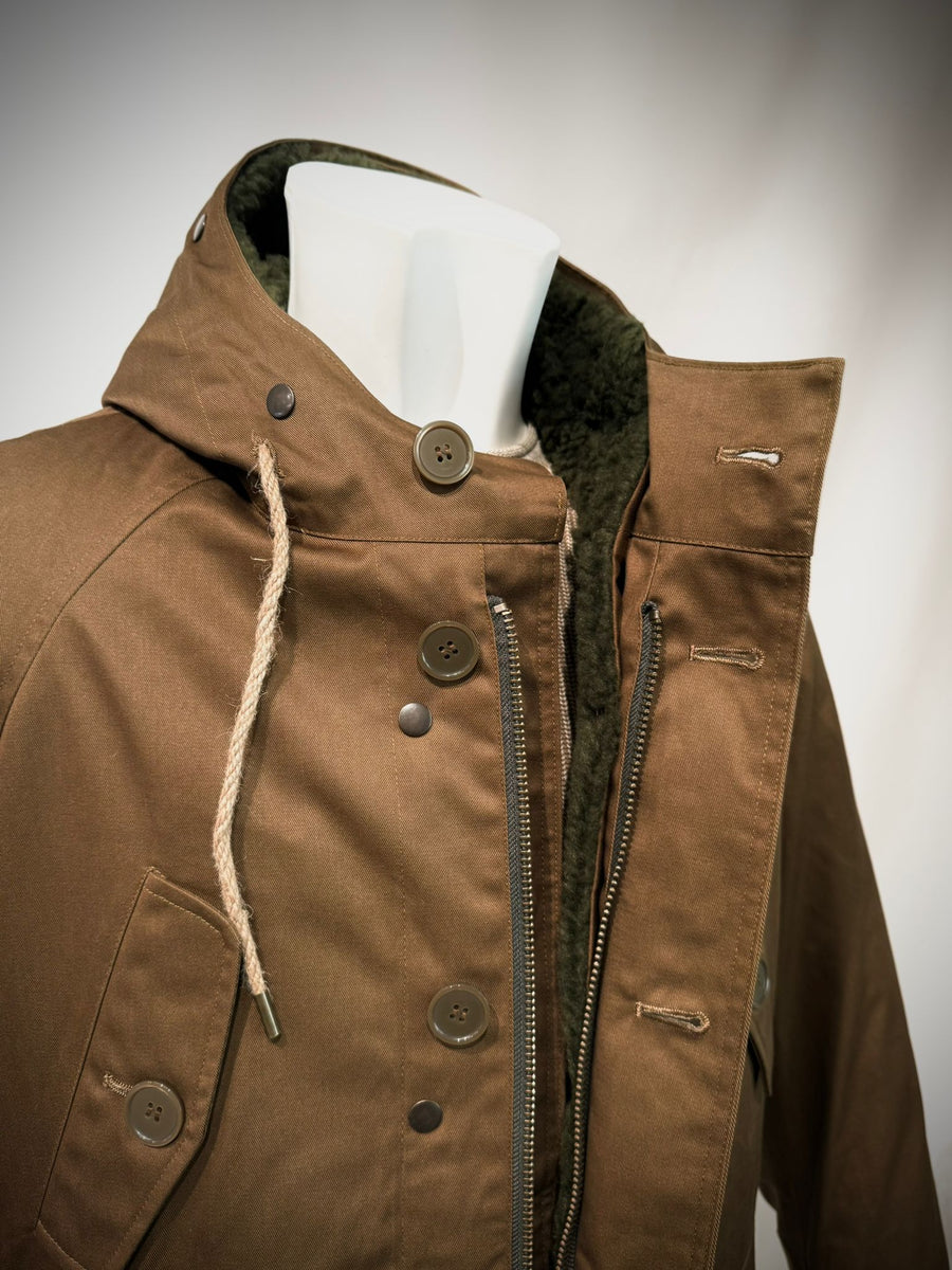 UW5-04 L'ESKIMO Giubbotto Raglan Cammello/Verde Man