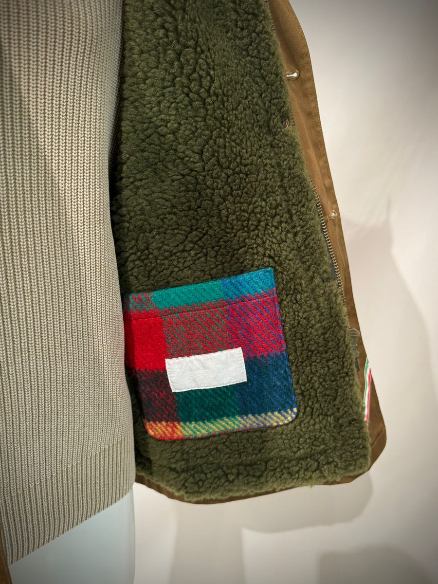 UW5-04 L'ESKIMO Giubbotto Raglan Cammello/Verde Man