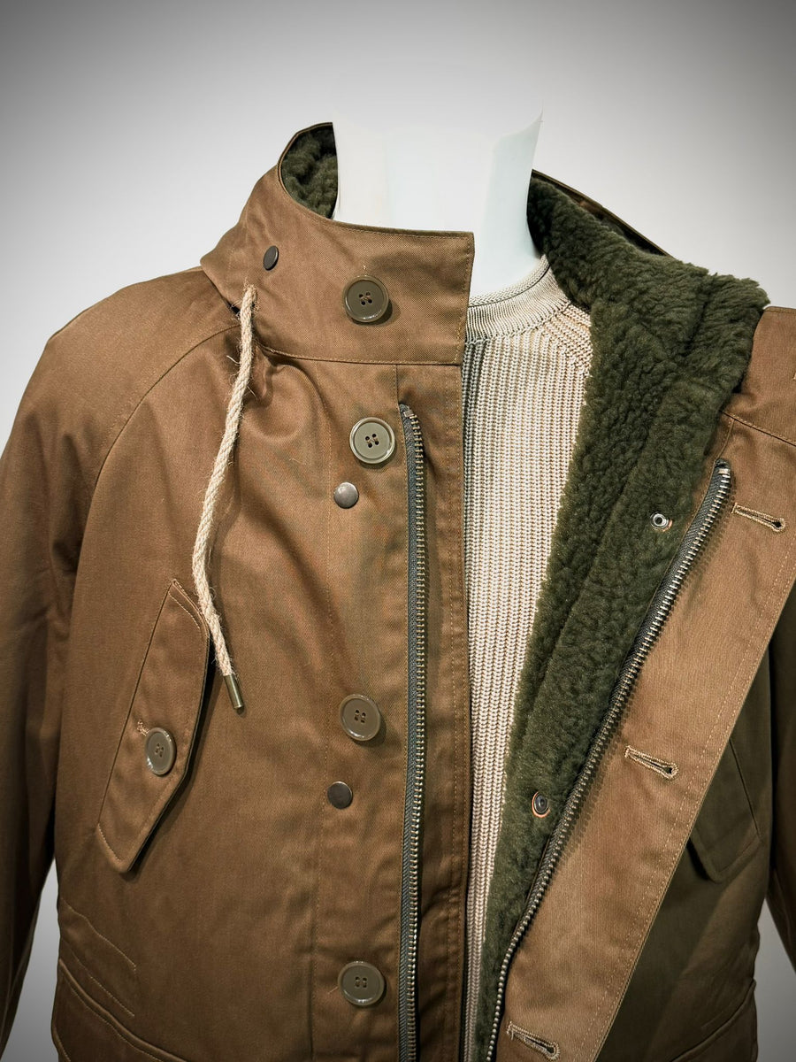 UW5-04 L'ESKIMO Giubbotto Raglan Cammello/Verde Man