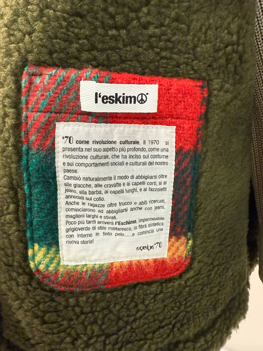 UW5-04 L'ESKIMO Giubbotto Raglan Cammello/Verde Man