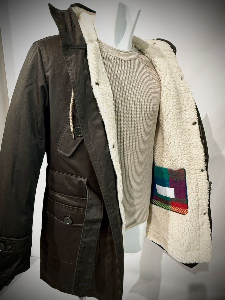 UW5-01 L'ESKIMO Giubbotto Maxi Verde/Ecrù Man