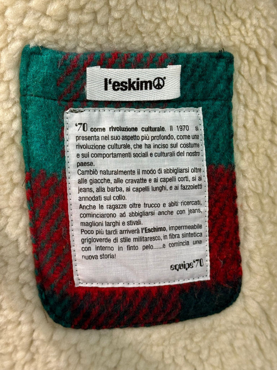 UW5-01 L'ESKIMO Giubbotto Maxi Verde/Ecrù Man