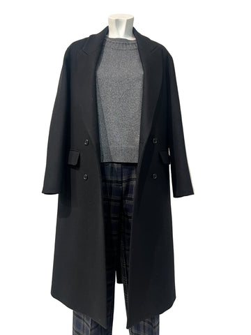 W5-DJ0072 Cappotto Lungo Doppiopetto Nero