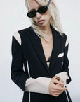 S6-8S0571 Blazer Slim Color Block Nero/Ivory
