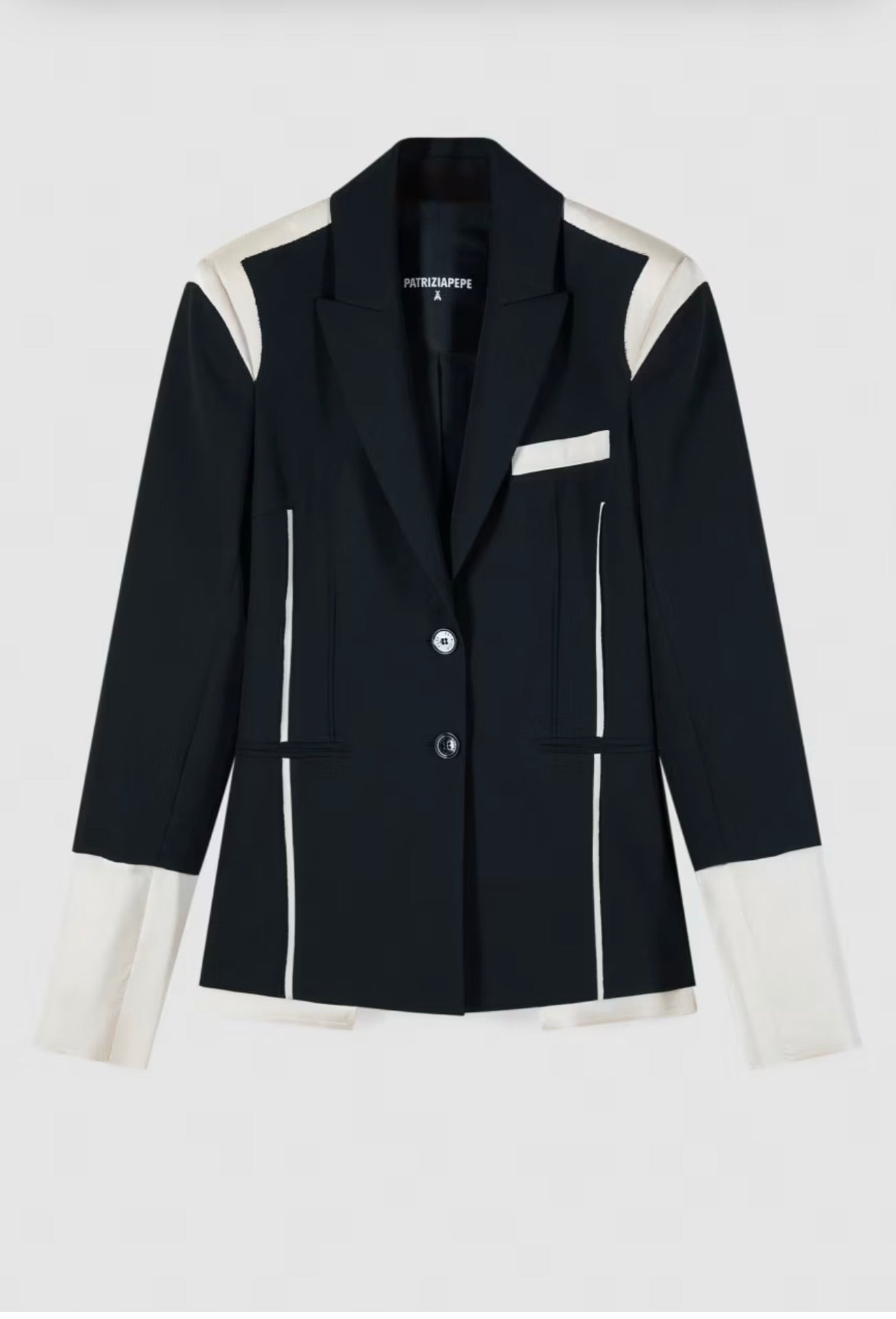 S6-8S0571 Blazer Slim Color Block Nero/Ivory