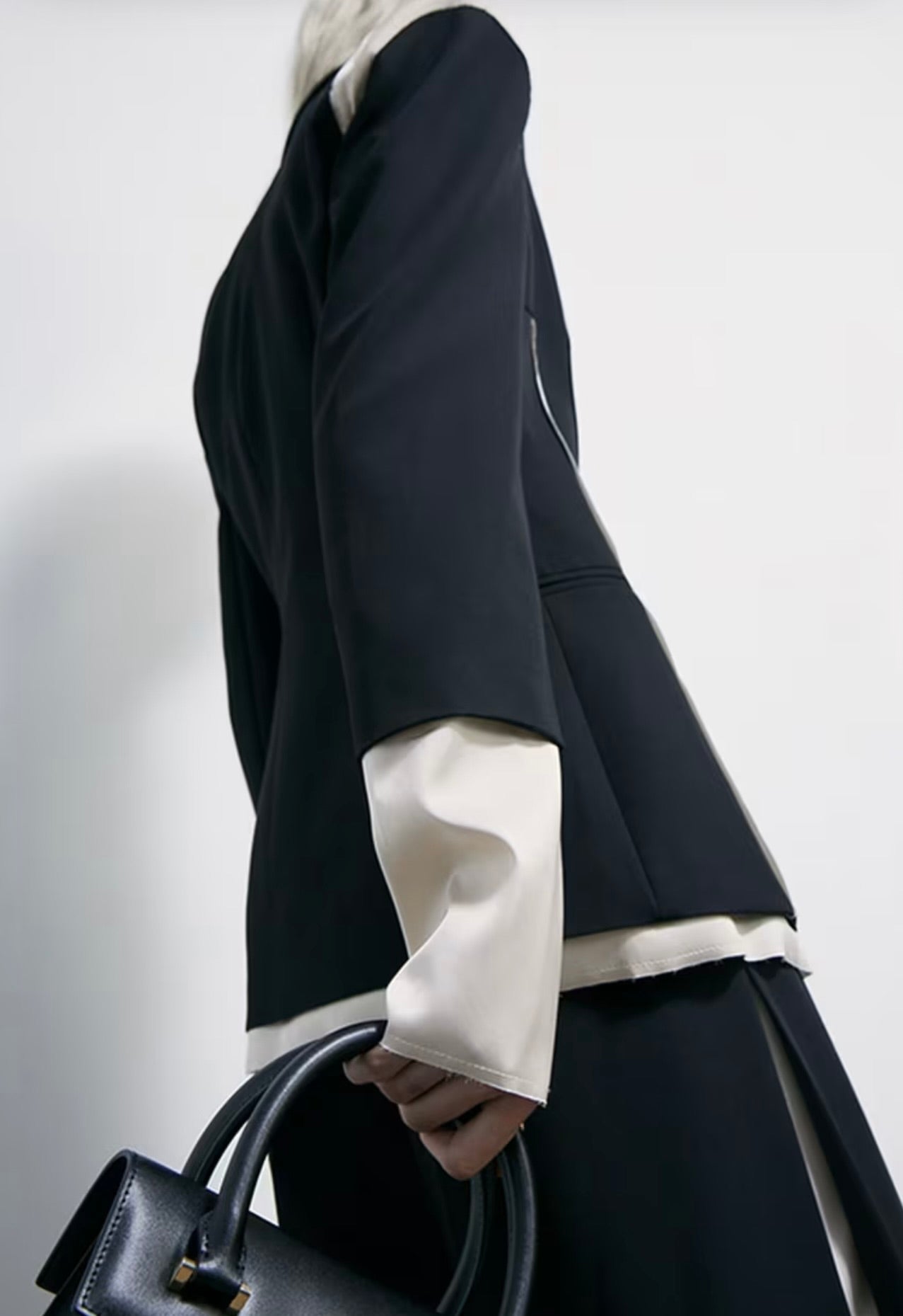 S6-8S0571 Blazer Slim Color Block Nero/Ivory