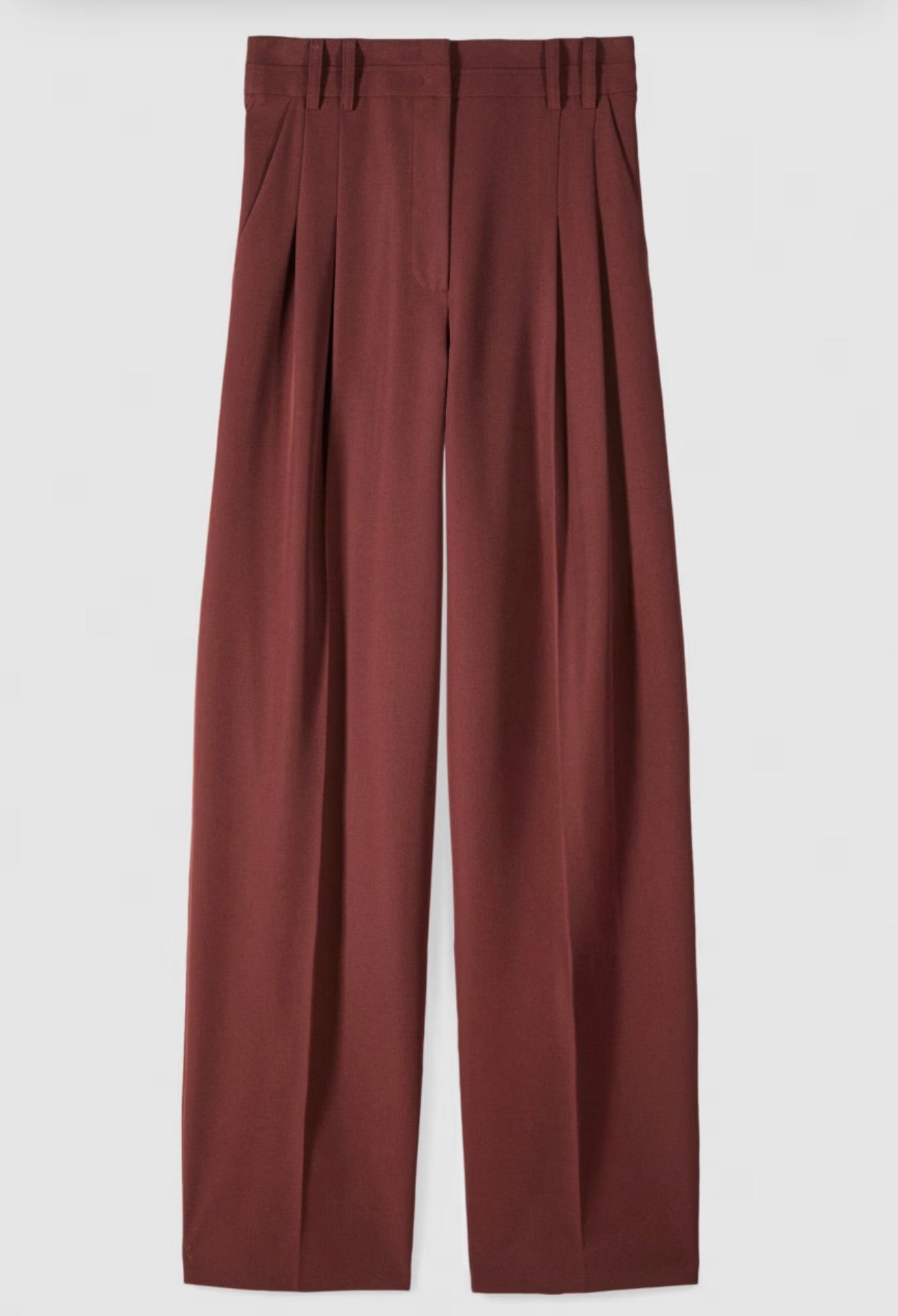 S6-8P0794 Pantalone Palazzo con Pinces Hot Brown