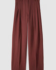 S6-8P0794 Pantalone Palazzo con Pinces Hot Brown