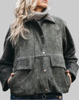 DW6-CAMERON Giacca Suede Mud J27 Woman