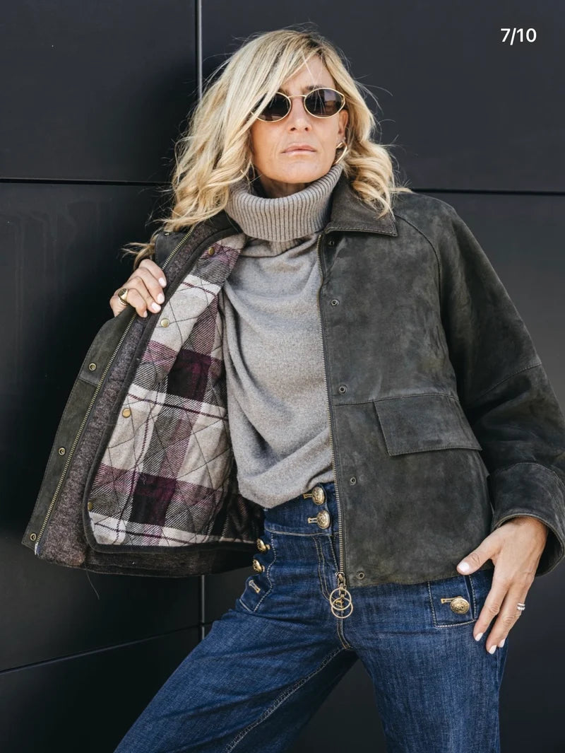 DW6-CAMERON Giacca Suede Mud J27 Woman