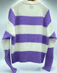 W2-3945 Maglia Girocollo Righe Lavanda