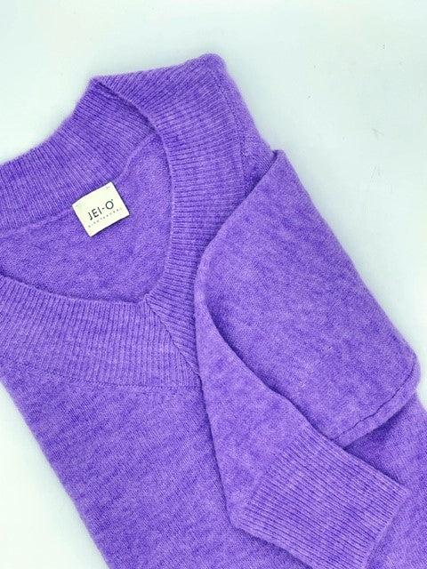 W2-3943 Maglia Scollo V Lavanda