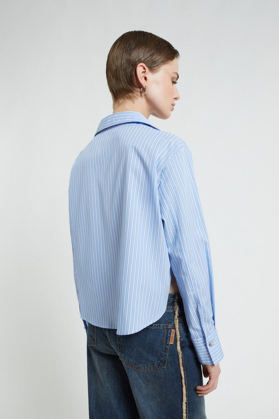 W5-DC5158 Camicia Cropped Gessato