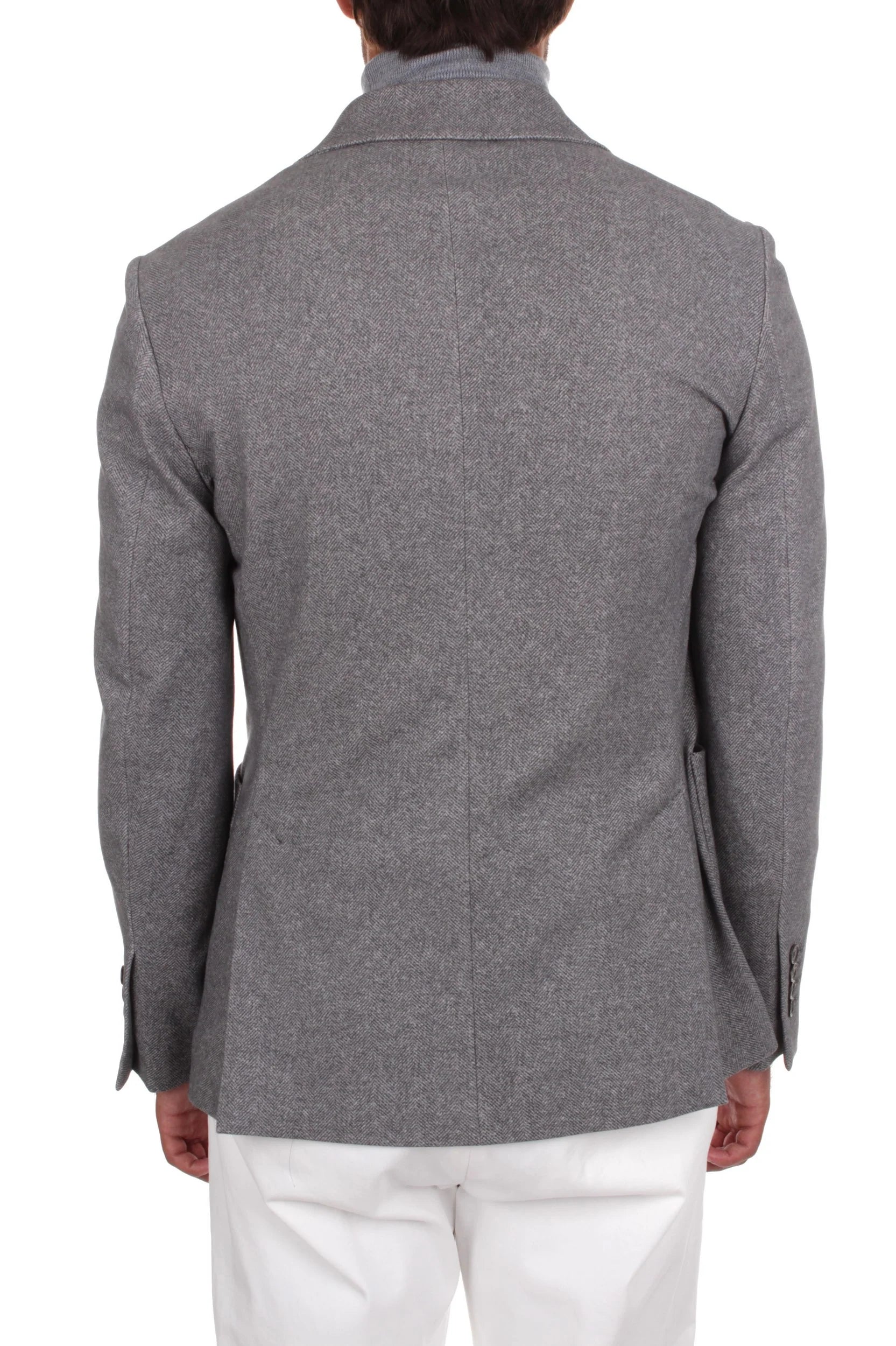 WU4-4568 Giacca Doppiopetto Felpa Spigata Grey Man