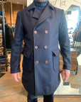 G301T50 Cappotto Doppiopetto Lana Blu Man