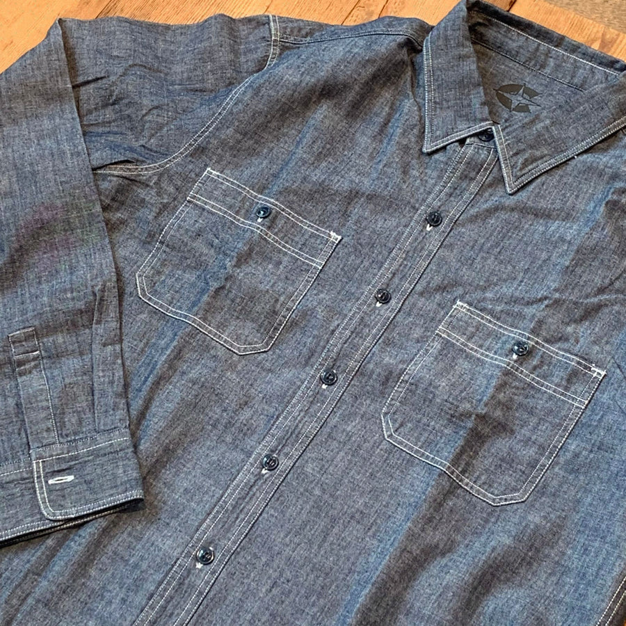 US2-Steve Camicia U.S.N. Chambray Denim Scuro