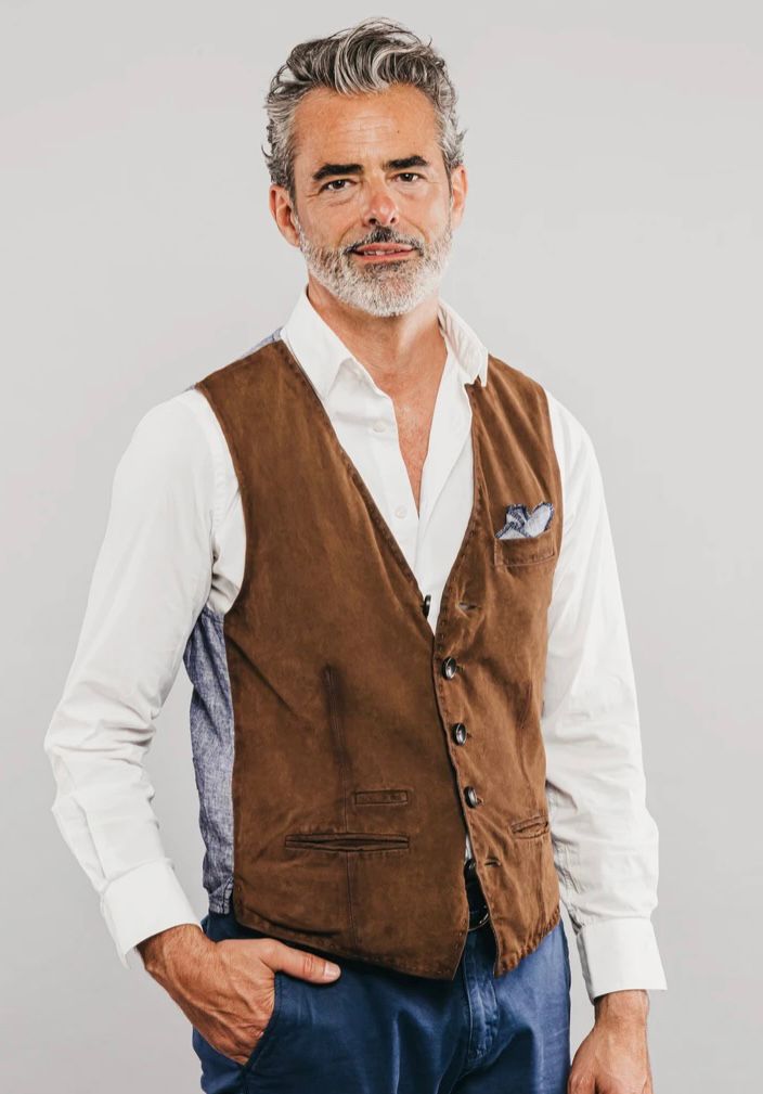 US4-LORRY Gilet Pelle Scamosciata Jungle Green Man