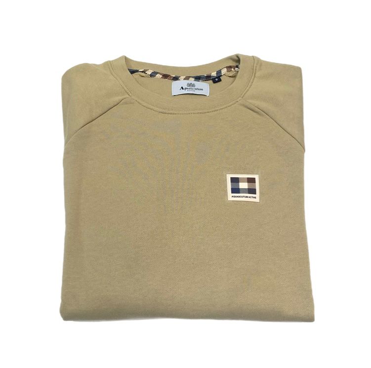 UW4-SW005 Felpa Active Patch Crewneck Beige Man