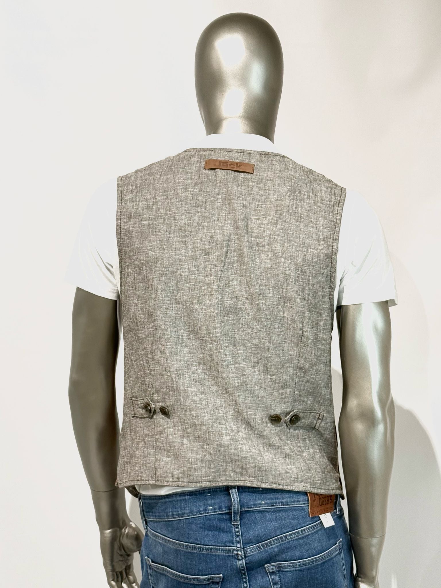 US5-LORRY Gilet Pelle Traforata Scamosciata Sand Man