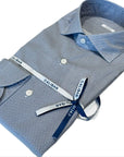 W5-UTHCUR Camicia Regular Microfantasia Blu Man
