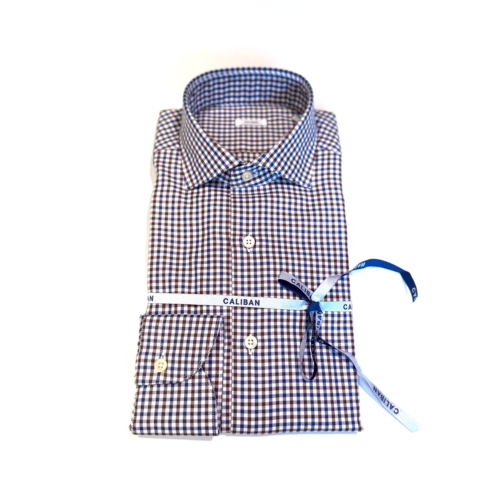 W5-RVGCUR Camicia Regular Quadretti Marrone/Blu Man