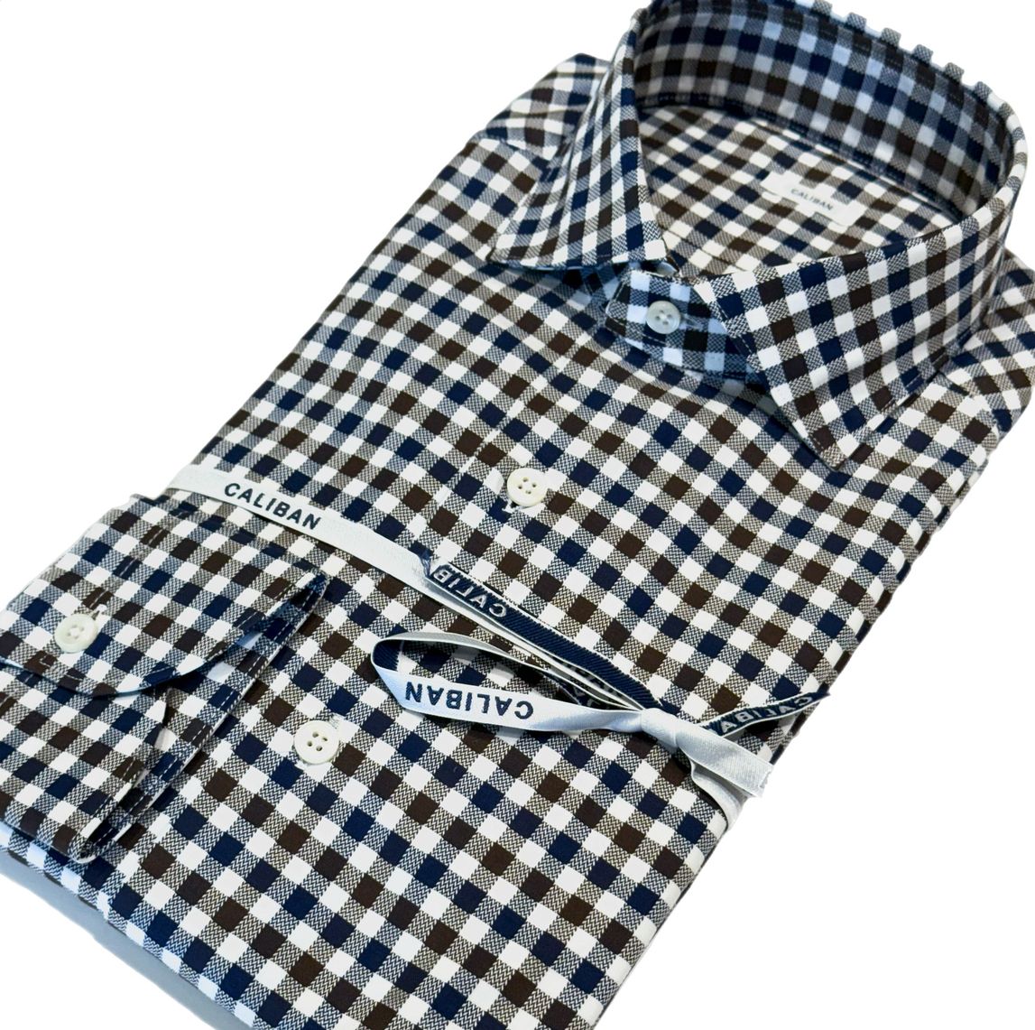 W5-UZ8CUR Camicia Regular Quadri Blu/Marrone Man