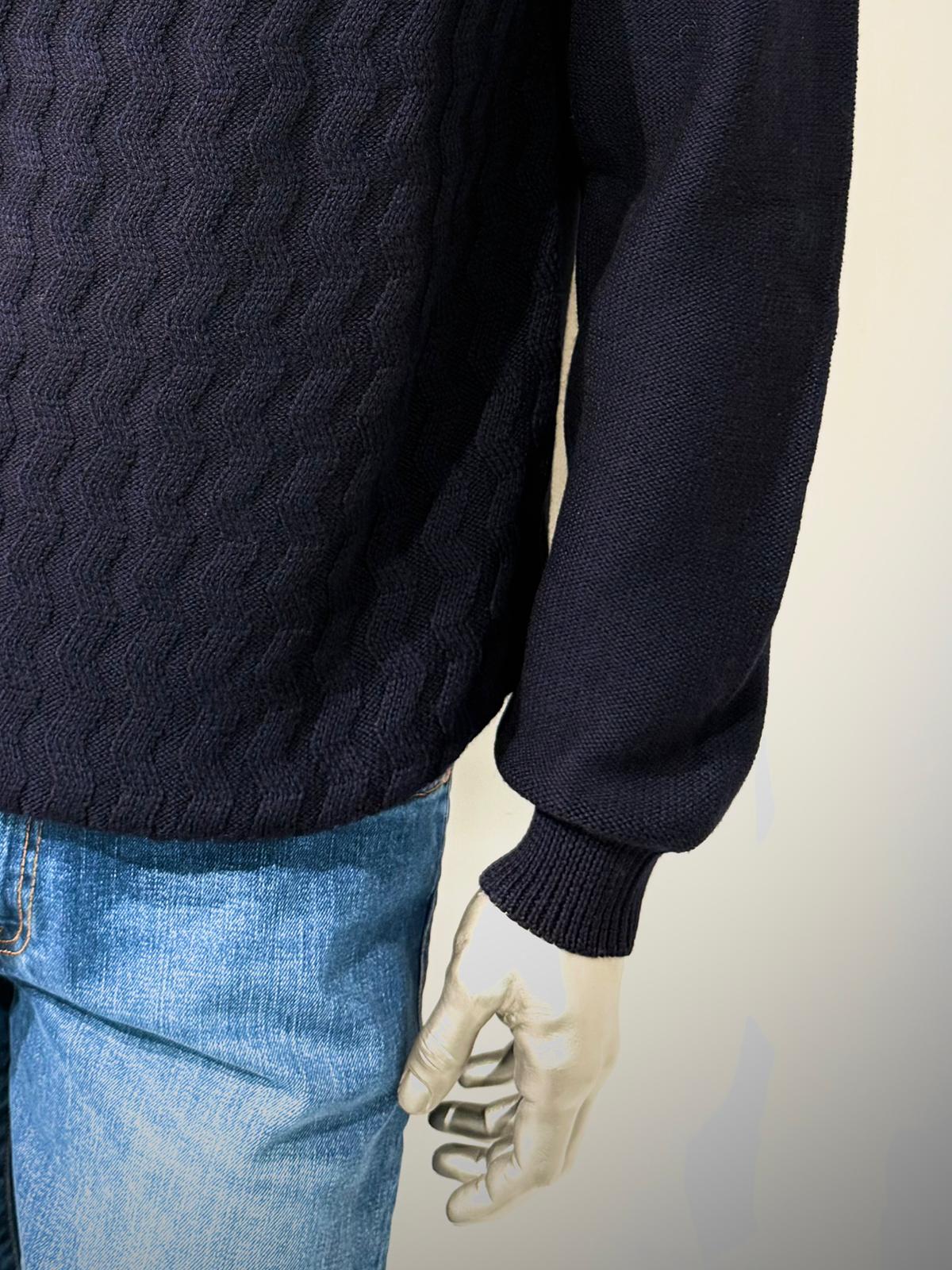 W5-0125 Maglia Girocollo Con Motivo Blu23 Man