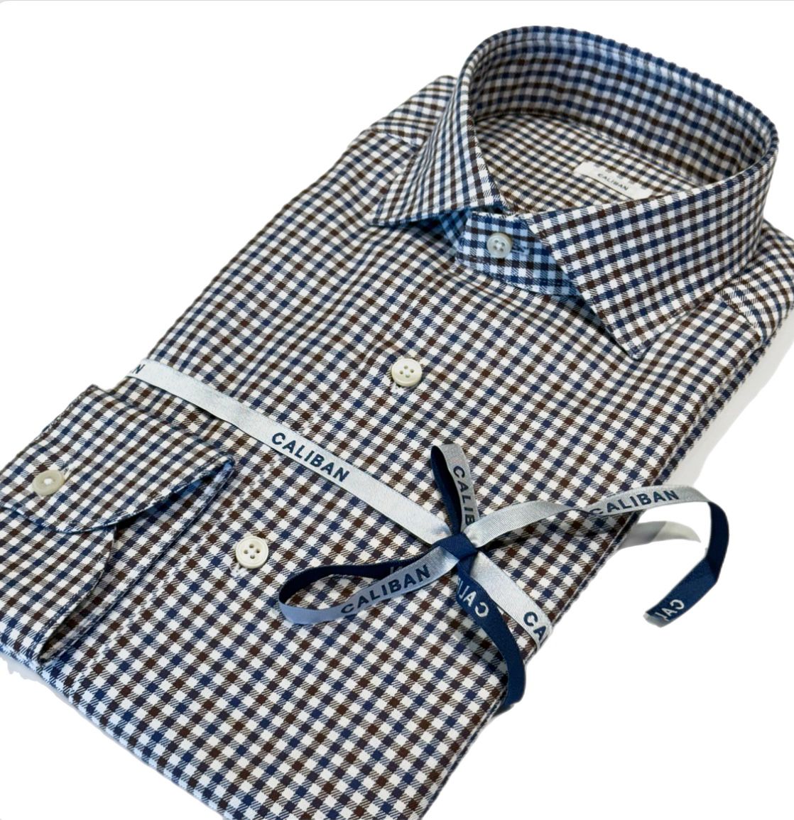 W5-RVGCUR Camicia Regular Quadretti Marrone/Blu Man
