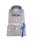 W5-RVGCUR Camicia Regular Pied De Poule Marrone/Blu Man