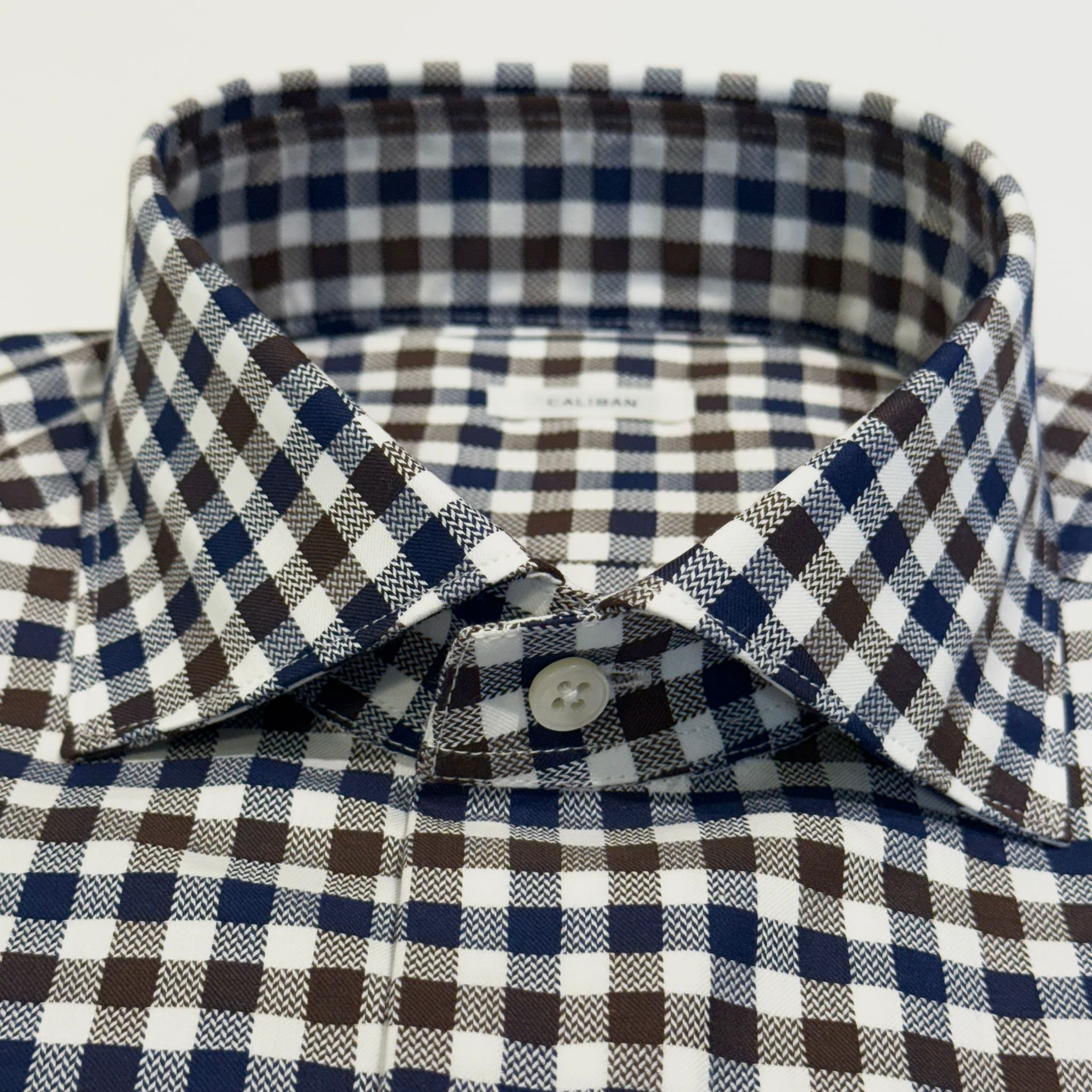 W5-UZ8CUR Camicia Regular Quadri Blu/Marrone Man