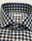 W5-UZ8CUR Camicia Regular Quadri Blu/Marrone Man