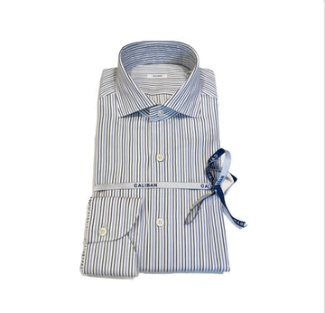W5-UYDCUR Camicia Regular Righe Blu/Verdi Man