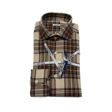 W5-QIICUR Camicia Regular Quadri Ecrú Man