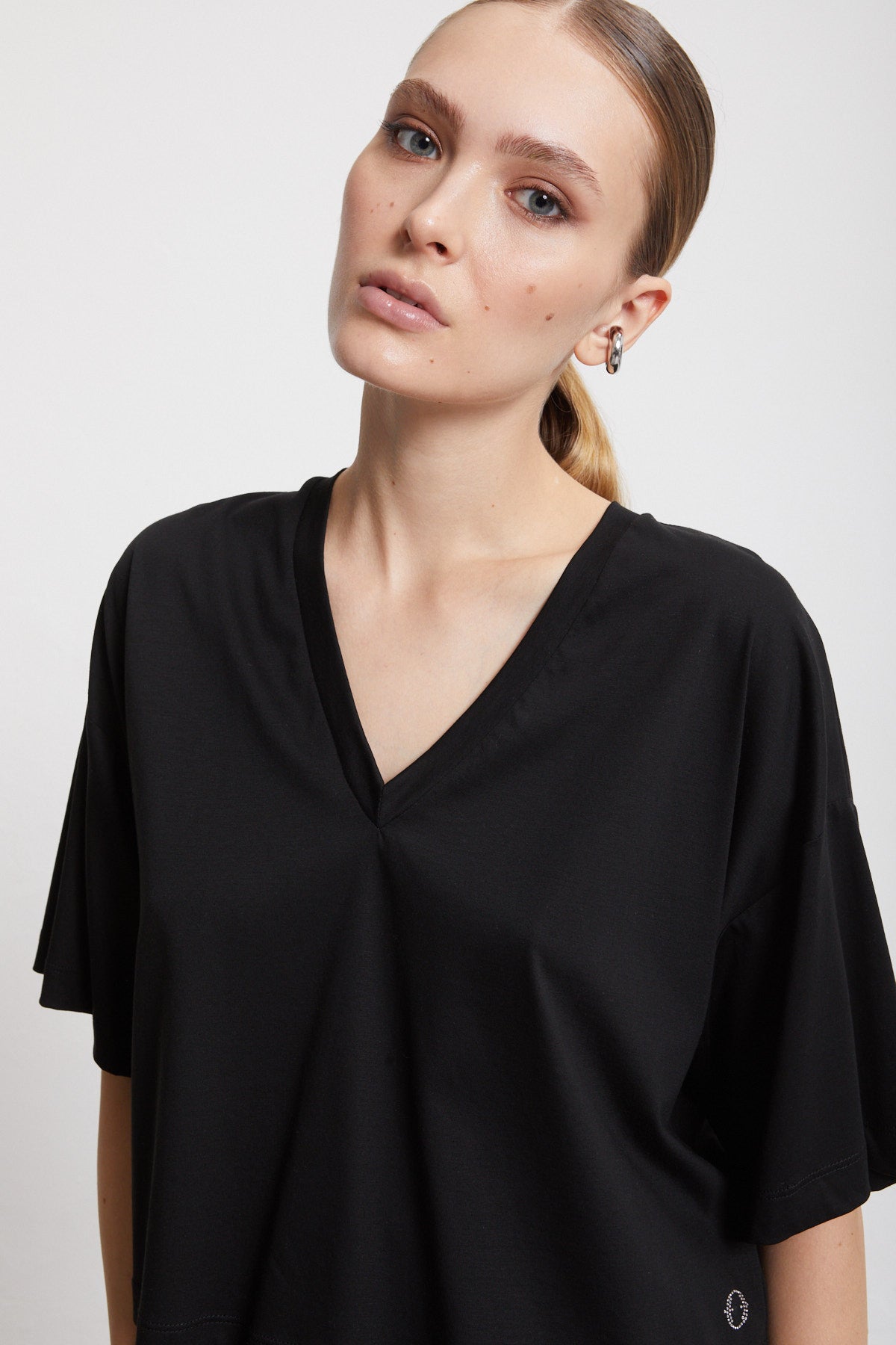 S5-DM8111 Maglia in Jersey Nero