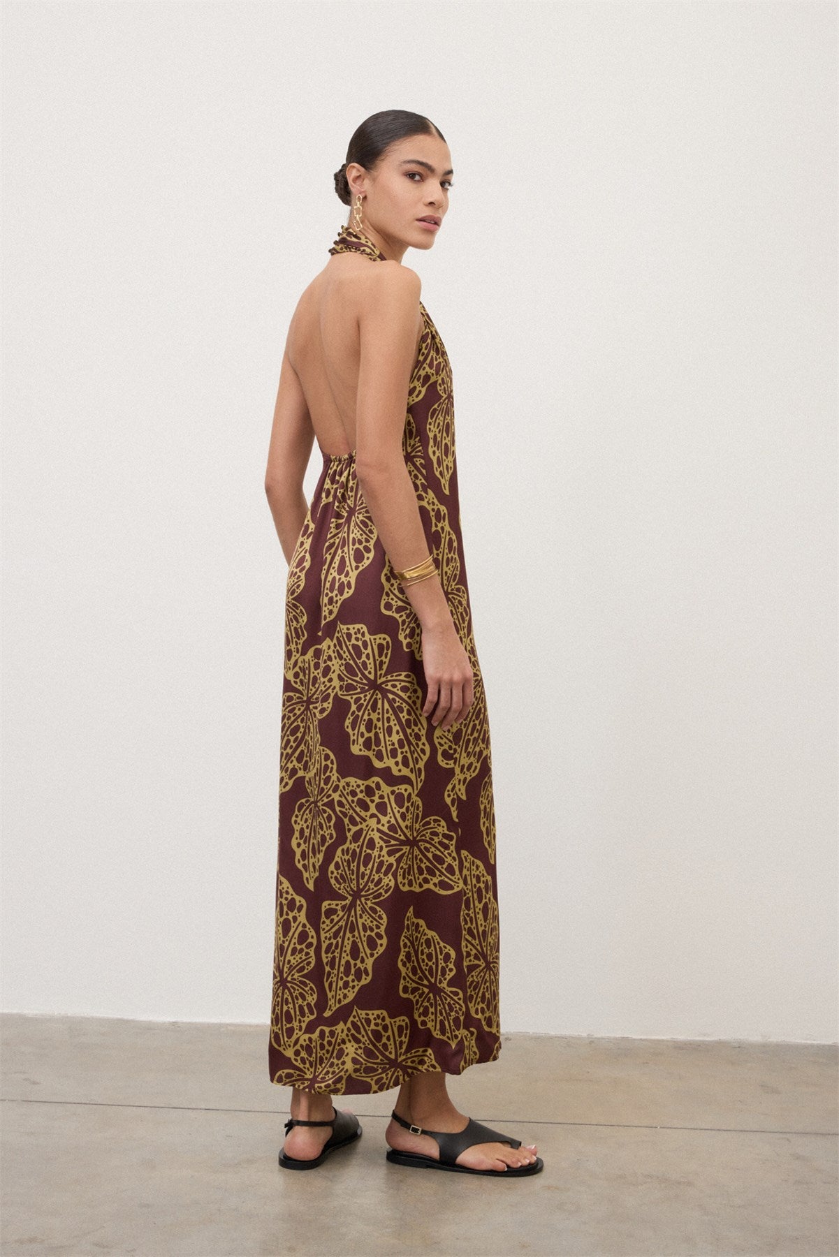 S6-DA5408 Abito Fantasia Viscosa Merlot/Camomilla