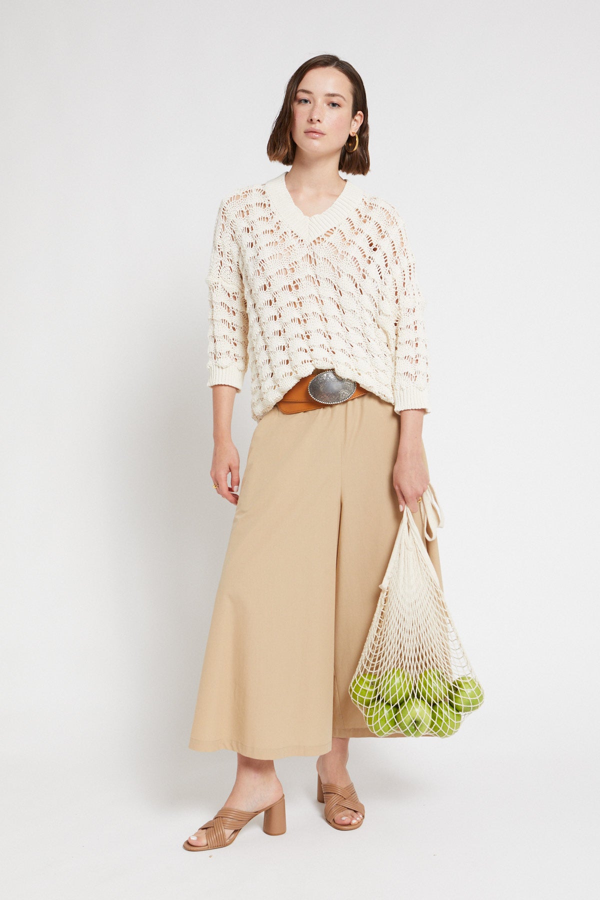 S5-DK9206 Maglione Crochet Latte