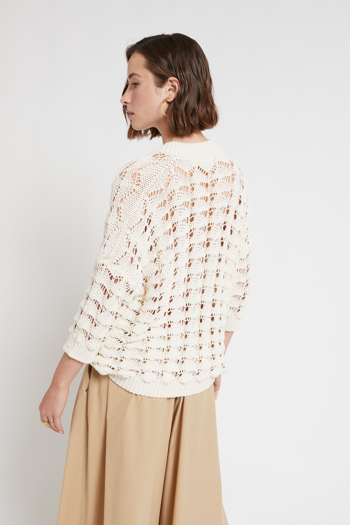 S5-DK9206 Maglione Crochet Latte