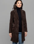 DW5-LUANA Spolverino Foderato Suede Moka Woman