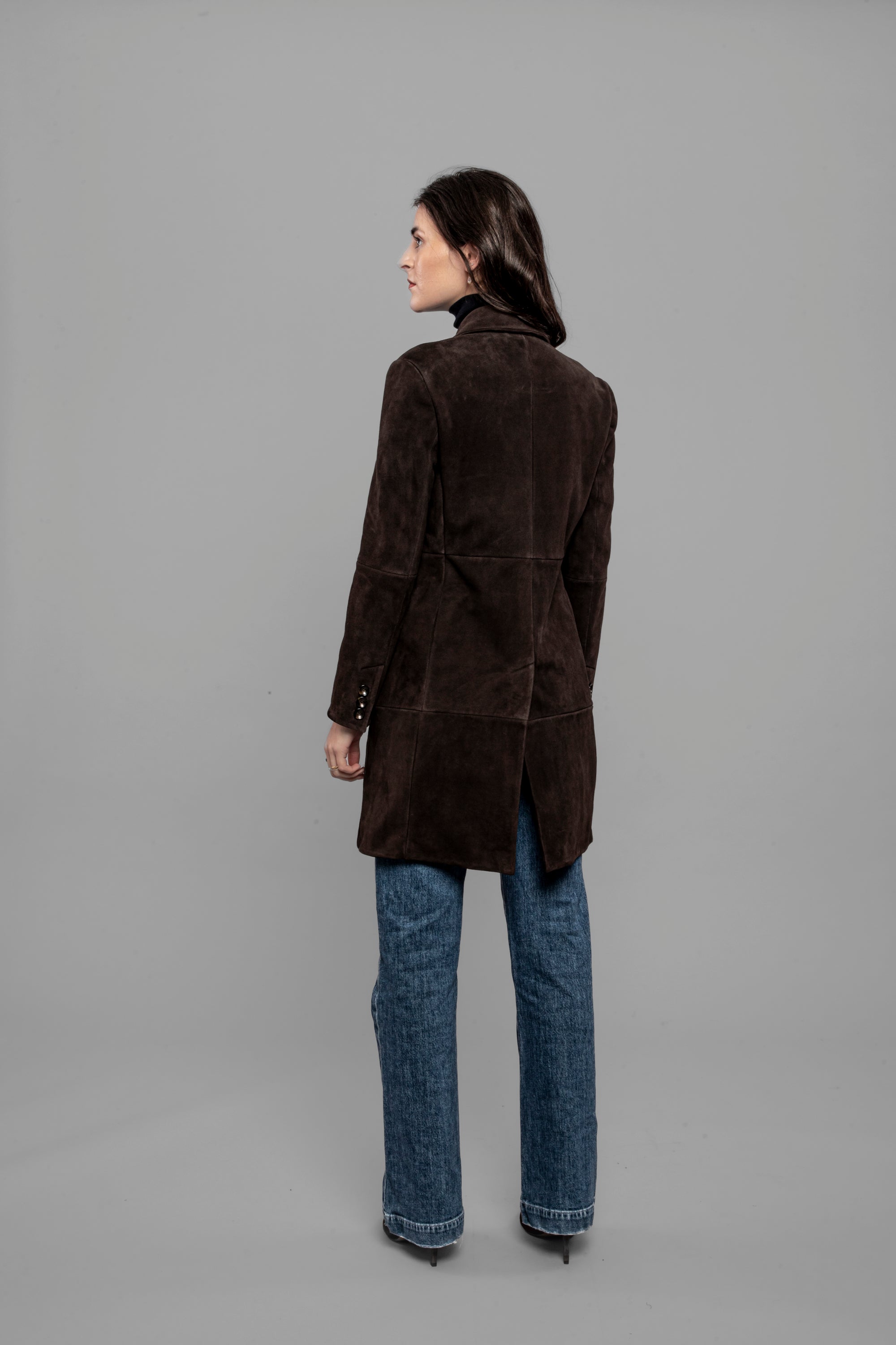 DW5-LUANA Spolverino Foderato Suede Moka Woman