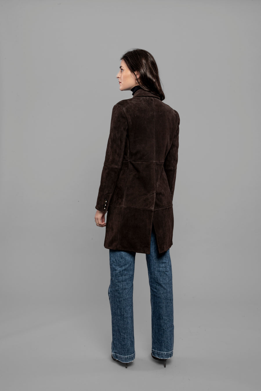 DW5-LUANA Spolverino Foderato Suede Moka Woman