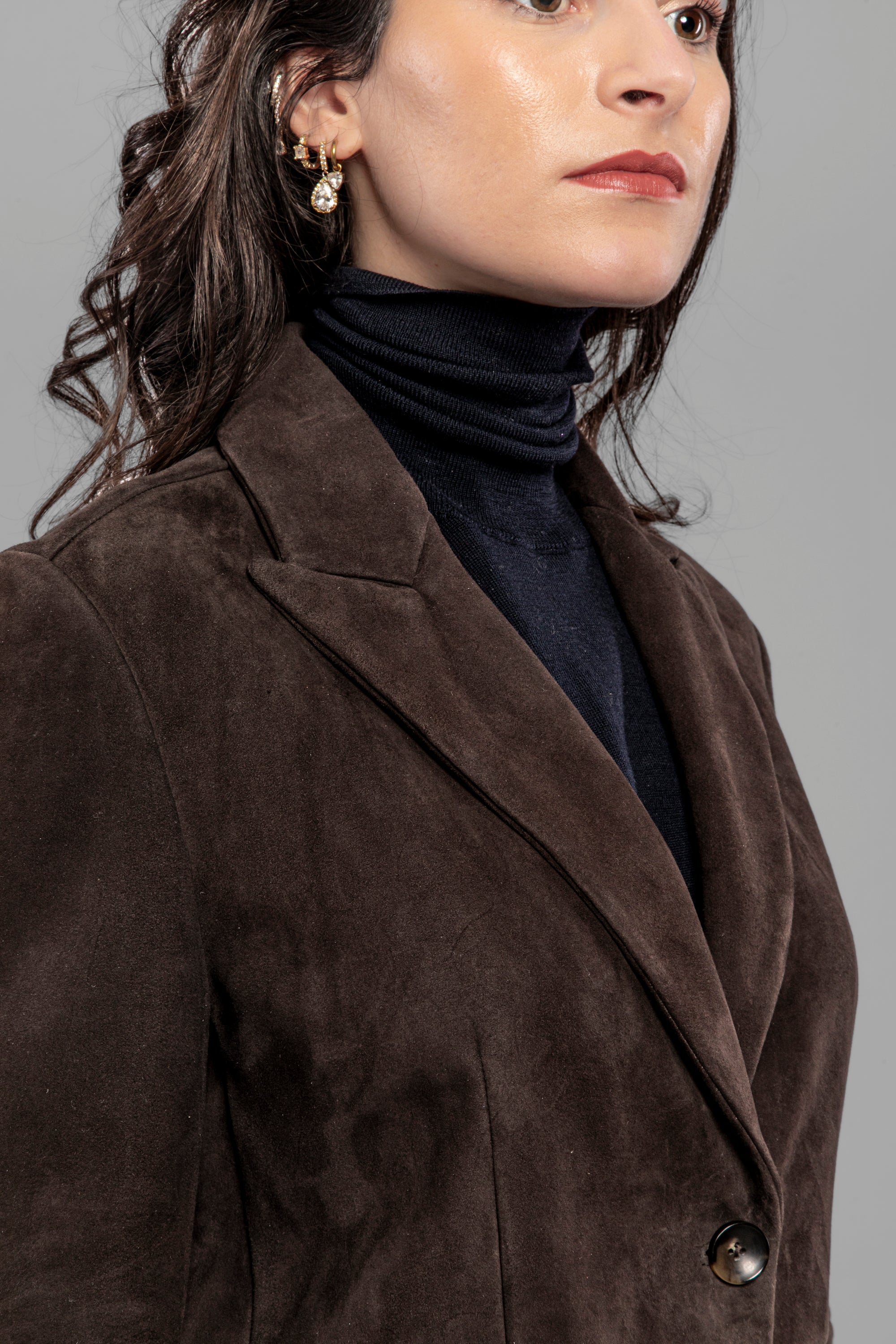 DW5-LUANA Spolverino Foderato Suede Moka Woman