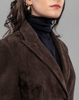 DW5-LUANA Spolverino Foderato Suede Moka Woman