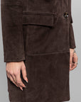 DW5-LUANA Spolverino Foderato Suede Moka Woman