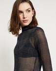 W5-DC5202 Maglia Dolcevita Stampa Check