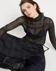 W5-DC5202 Maglia Dolcevita Stampa Check