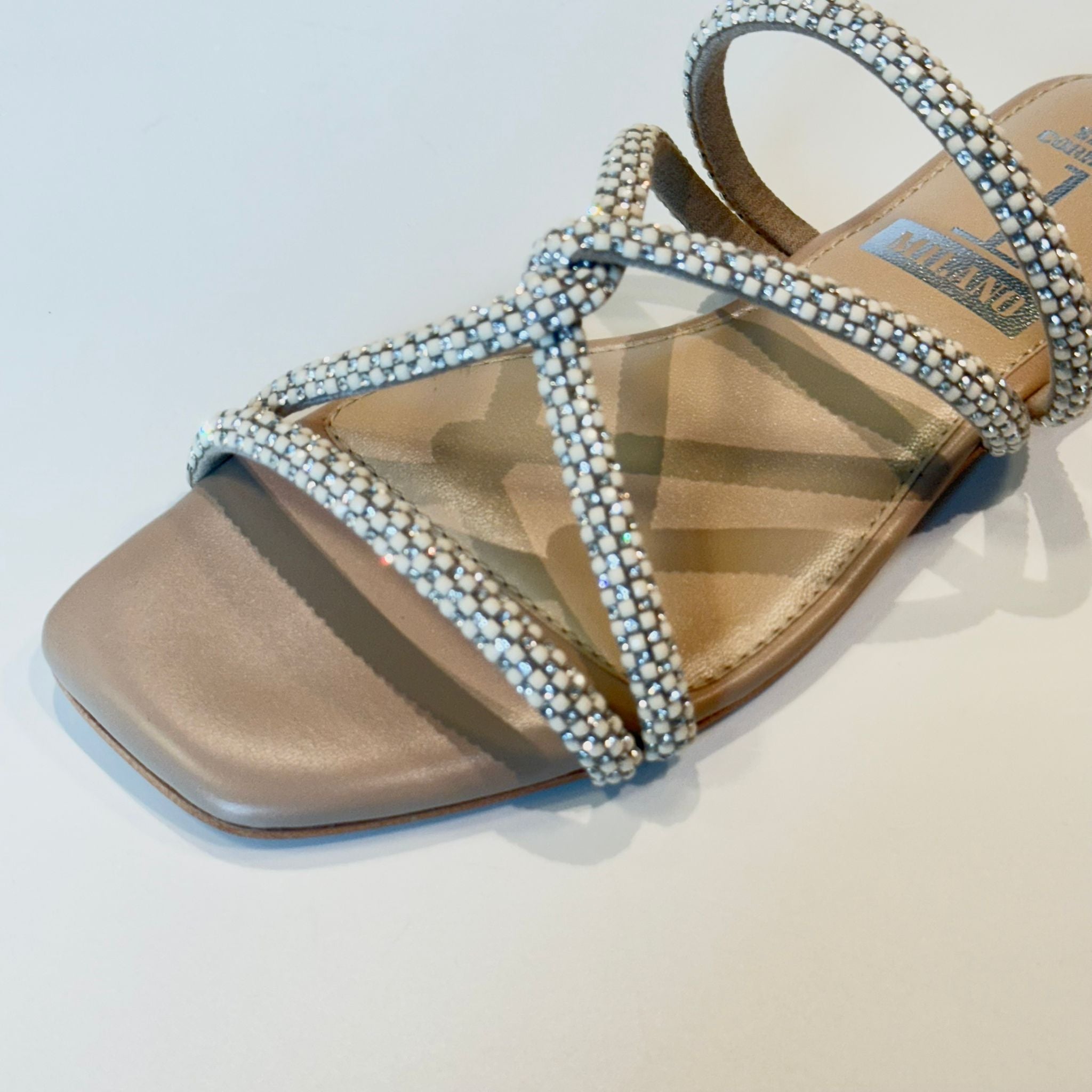 S5-8287 Ciabattina Nodo Strass Beige