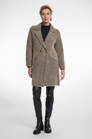 W5-MADINA Cardigan Sand Graphic