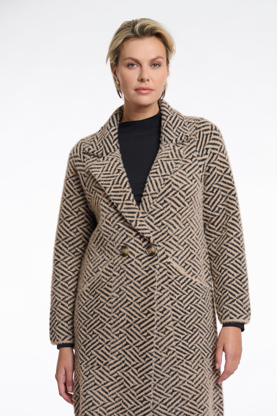 W5-MADINA Cardigan Sand Graphic