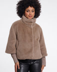 W6-NESRIN Giacca Ecopelliccia Mocha Latte